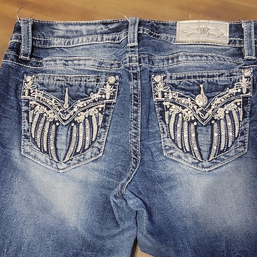 Miss Me Low Rise Ankle Skinny Blue Jeans